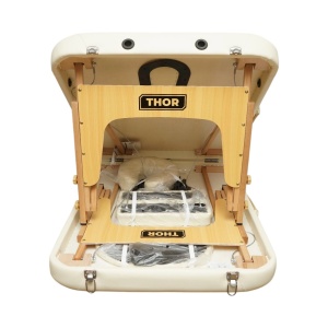 Masa de masaj pliabila portabila 2 zone, cadru lemn, spuma 5cm, inaltime 55-76cm, piele ecologica crem 60x213cm THOR, THOR, 40TH432 - Img 5