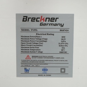 Panou solar 50W fotovoltaic monocristalin 670x400x25mm Breckner Germany, BK87424 - Img 3