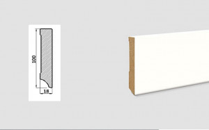 Plinta Mdf, alba, 240 x 1.8 x 10 cm, Cubic, P100C.01, Egger - Img 2