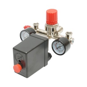 Presostat compresor aer 220V, regulator cu 2 manometre 12 bar, BK76309
