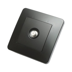 Priza TV tip F neagra incastrata PC 80x80mm, DISRP79