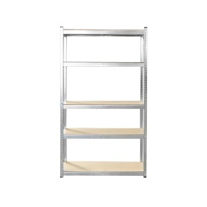 Raft metalic cu 5 polite MDF, 180x100x30cm, 250kg/polita, montaj fara suruburi, galvanizat, BRECKNER GERMANY, BK92952