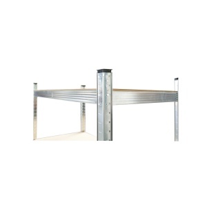 Raft metalic cu 5 polite MDF, 180x100x50cm, 250kg/polita, montaj fara suruburi, galvanizat, BRECKNER GERMANY, BK92956 - Img 4