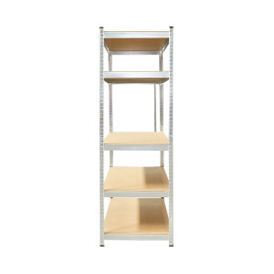 Raft metalic cu 5 polite MDF, 180x120x60cm, 250kg/polita, montaj fara suruburi, galvanizat Cod: BK92960, Echivalență: DISEG55, Breckner Germany - Img 3