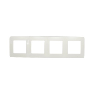 Rama cvadrupla alba PC priza si intrerupator 300x83mm, DISRP56
