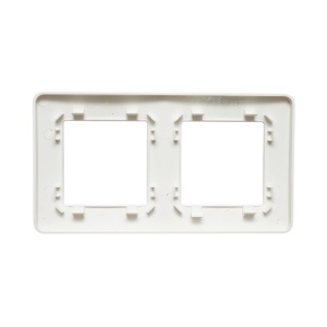 Rama dubla alba PC priza si intrerupator 150x83mm, DISRP54 - Img 2