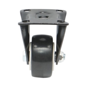 Roata fixa 42x21mm fara frana, PVC negru, placa otel 60x43mm 30kg, DISVG04 - Img 4