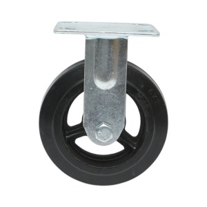 Roata fixa industriala 150x50mm fara frana, cauciuc plin negru, placa otel 115x100mm 200kg, DISVG26 - Img 2