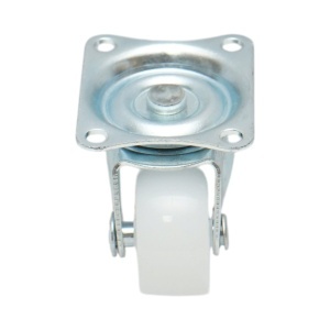 Roata pivotanta 25x14mm fara frana, polipropilena alba, placa otel 39x33mm 10kg, DISVF85 - Img 4