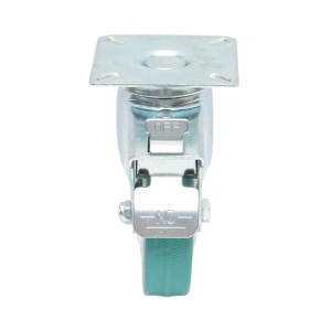 Roata pivotanta 75x21mm cu frana, cauciuc plin albastru, placa otel 65x65mm 45kg, DISVF82 - Img 4
