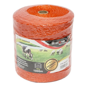 Rola fir portocaliu fi 2,5mm. 3x0.15mm. SS, rezistenta 7.4 Ohm/m, 1000m gard electric,Cod: BK87651, Brand: BRECKNER GERMANY - Img 1