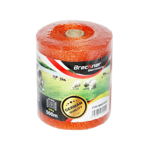 Rola fir portocaliu fi 2mm insertie metalica 3x0.15mm SS, rezistenta 16 Ohm/m, 500m gard electric, Cod: BK87575, Brand: BRECKNER GERMANY - Img 1