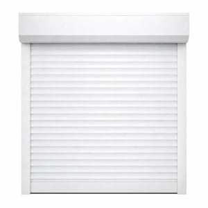 Rulou Aluminiu 130x150cm – Alb RAL 9016, aplicată pe ramă, casetă rectangulară, lamelă 39mm, acționare manuală, acționare partea dreaptă | Glasspandoor