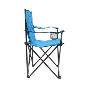 Scaun camping pliabil albastru cu suport pahar, husa transport, structura metalica 50x80x80cm, BK99241 - Img 5