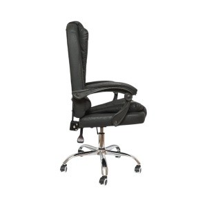 Scaun de birou ergonomic directorial cu suport lombar, piele ecologica neagra, rotativ, spatar si inaltime reglabile, BRECKNER GERMANY, BK99243 - Img 5