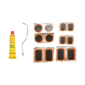 Set 12 petice vulcanizare anvelope si camere de aer 25x35mm, 35mm, 32x52mm + rola de presare + 1 tub adeziv 20ml, DISUZ85