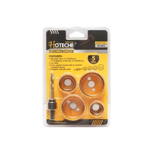 Set 4 carote bimetal cu adaptor mandrina pentru lemn rigips plastic, Cod: BK77675 ,Hoteche - Img 2