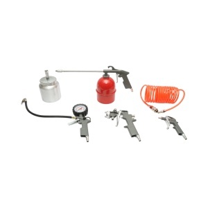 Set 5 piese aer comprimat cu furtun spiralat 5m, pistol spalat, vopsit, umflat si suflat aer, DISRK51