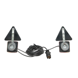 Set lampi LED magnetice cu triunghiuri reflectorizante pentru remorca, fisa 7 pini, cablu 2,5m cablu fisa = 7,5 m Cod: BK98483, Echivalență: DISSA93, Breckner Germany - Img 4