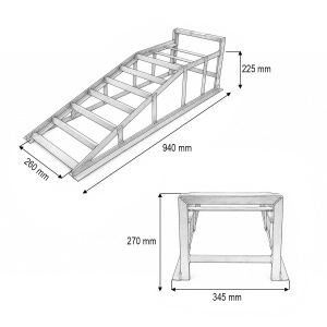 Set rampe auto metalice hidraulice 940x345x270mm, sarcina maxima 1T, DISFE74 - Img 3