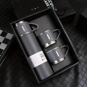 Set Termos cu 2 Căni – 500 ml, Perete Dublu Vacuum, 12h Cald/Rece, Bază Antiderapantă - Img 8