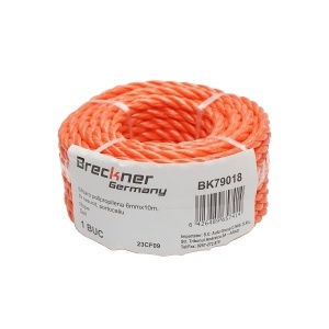 Sfoara PP fir rasucit portocalie 6mmx10m Breckner Germany, BK79018