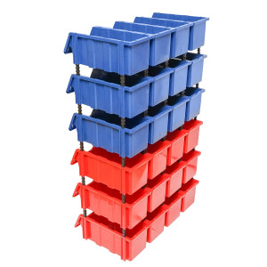 Stand cu 24 cutii pentru depozitare / organizare, cutie din plastic rosie, albastra,700x400x1150mm Cod: DISST1120 - Img 3