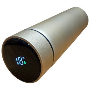 Termos digital din inox – 500 ml, afișaj LED, menține rece 24h / cald 18h - bronz