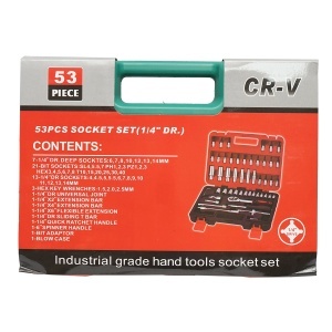 Trusa chei tubulare lungi si scurte, biti, hex, torx, 1/4 antrenor cu clichet 53 piese Breckner Germany, BK80633 - Img 2