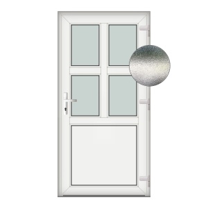 Usa Aruba, PVC & termopan, 70x200cm, alba, dreapta, Klass, 7cm, 6 camere, sticla mata nisip alb