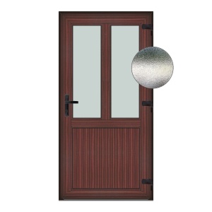 Usa T-Model, PVC & termopan, 70x210cm, mahon, dreapta, Klass, 7cm, 6 camere, sticla mata nisip alb