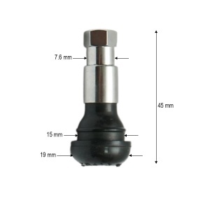 Valva roata auto tubeless 45mm premium EPDM TR413 cromata, DISVH19