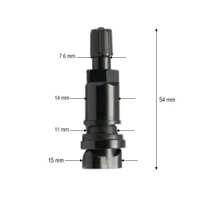 Valva roata tubeless neagra 54mm compatibila senzor TPMS-01, DISVH14
