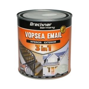 Vopsea email anticoroziva 3 in 1 gri platin D69 pe baza de solvent, direct pe rugina, interior si exterior 1L Breckner Germany, BK89018