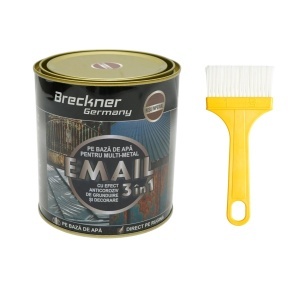 Vopsea email anticoroziva 3 in 1 pentru metal, direct pe rugina, pe baza de apa, rosu imperial 750g Breckner Germany, BK00203