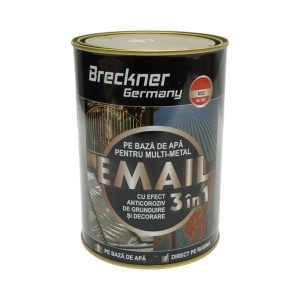 Vopsea email anticoroziva 3 in 1 pentru metal, direct pe rugina, pe baza de apa, rosu RAL 2002 2000g Breckner Germany,BK00222 - Img 2