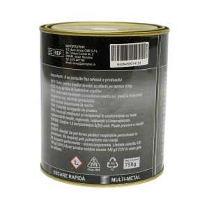 Vopsea email anticoroziva 3 in 1 pentru metal, direct pe rugina, pe baza de apa, alb mat 750g Breckner Germany, BK00300 - Img 4