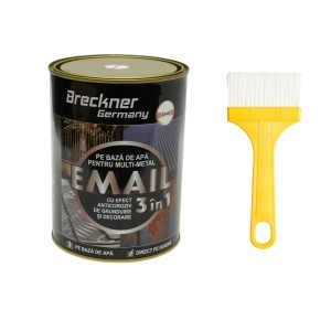 Vopsea email anticoroziva 3 in 1 pentru metal, direct pe rugina, pe baza de apa, alb mat 2000g Breckner Germany, BK00307