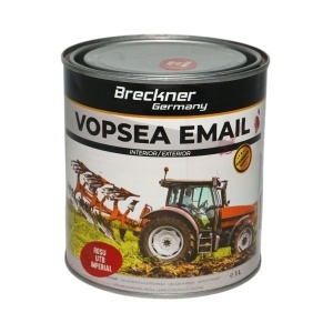 Vopsea email anticoroziva 3 in 1 rosu UTB imperial pe baza de solvent 1L, direct pe rugina, interior si exterior Breckner Germany, BK89062