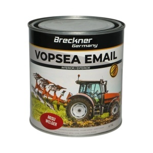 Vopsea email anticoroziva 3 in 1 rosu Welger 1K pe baza de solvent 1L, direct pe rugina, interior si exterior Breckner Germany, BK89067