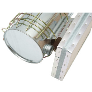 Afumator albine din otel galvanizat cu cilindru scut termic si burduf din piele 230mm, Cod: DISKR08 - Img 5