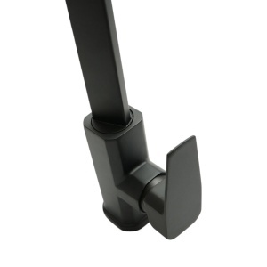 Baterie chiuveta bucatarie negru mat cu pipa inalta patrata, monocomanda, aliaj zinc, furtunuri incluse, DISVM25 - Img 10