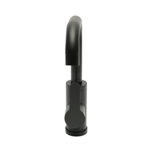 Baterie chiuveta bucatarie negru mat cu pipa rotativa tip U, monocomanda, aliaj zinc, furtunuri incluse, DISVM27 - Img 5