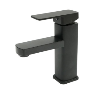 Baterie lavoar patrata negru mat, monocomanda, furtunuri incluse Breckner Germany, BK91037