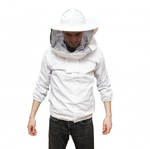 Bluza apicola alba marimea XXL cu masca protectie, Cod: DISKR03,