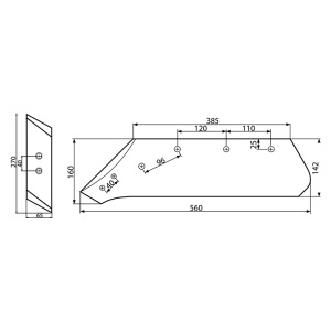 Brazdar stanga cu dalta 73005/L Kverneland 160x560mm , Cod: UTB101.31.223, Marca: UTB, - Img 4