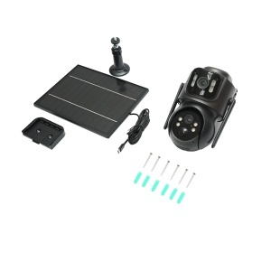 Camera supraveghere lentila duala 4 MP cu panou solar 7.6W, baterie 18650 incarcare rapida, WIFI 2.4 GHz, rotativa 360 grade PTZ cu senzor de miscare, detectie umana PIR, alarma, night vision si aplicatie iCSee, BRECKNER GERMANY, BK79703 - Img 2