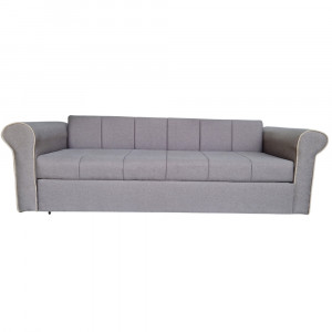 Canapea Extensibila Nixos, 240x80x85cm, 3 locuri, Luna 31 Light Grey, Glasspandoor - Img 1