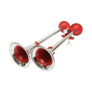 Claxon 2 trompete rosu 12V/24V pentru compresor de aer, BK79887, BRECKNER GERMANY