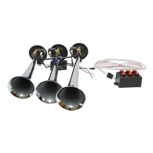 Claxon 3 trompete 24V cu 6 melodii pentru compresor de aer, BK79879